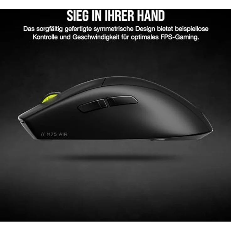 Corsair M75 AIR Wireless Ultraleichte Gaming-Maus - 2,4GHz & Bluetooth - 26.000 DPI - Bis zu 100 Stunden Akkulaufzeit - iCUE-Kompatibel - Schwarz – Bild 2