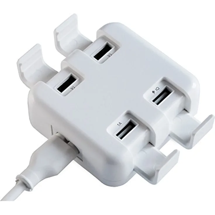 FeinTech NLG00500 USB-Ladegerät für Handy Smartphone 4-Fach schnell-Ladung 2A 27 w