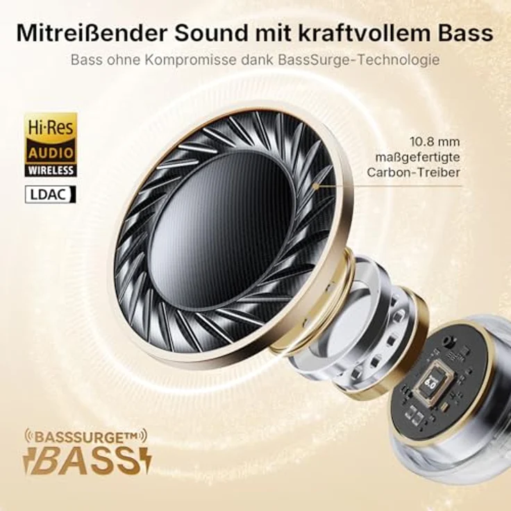 EarFun Clip Open Ear Kopfhörer, Bluetooth 6, 10.8 mm Carbon-Treiber, Hi-Res Audio, LDAC, 40 Std. Akku, IP55, Clip-On Design, komfortabler Sitz, klare Anrufe – Bild 3