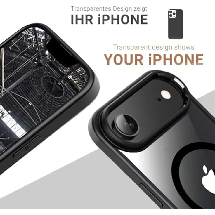 JT Berlin BackCase Pankow Hybrid MagSafe für Apple iPhone Air, 360° Schutz, gepolsterte Ecken, kratzfest, Schwarz/Transparent – Bild 3