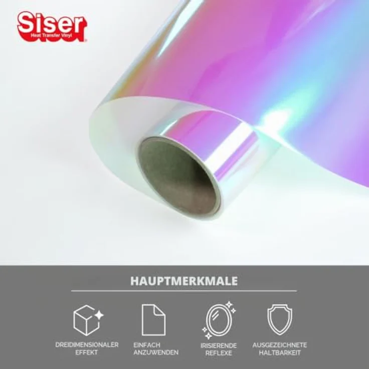 Siser Holografische Rolle 30 cm Rainbow, Perle mit 3D-Effekt und farbverändernden Elementen – Bild 2