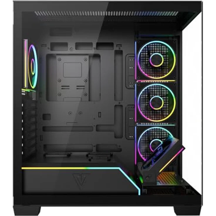 MODECOM Volcano Stellar Plus ARGB 5F, Gaming-Computergehäuse mit 5 ARGB-Lüftern, gehärtetem Glas, USB 3.0 und USB-C, schwarz – Bild 5