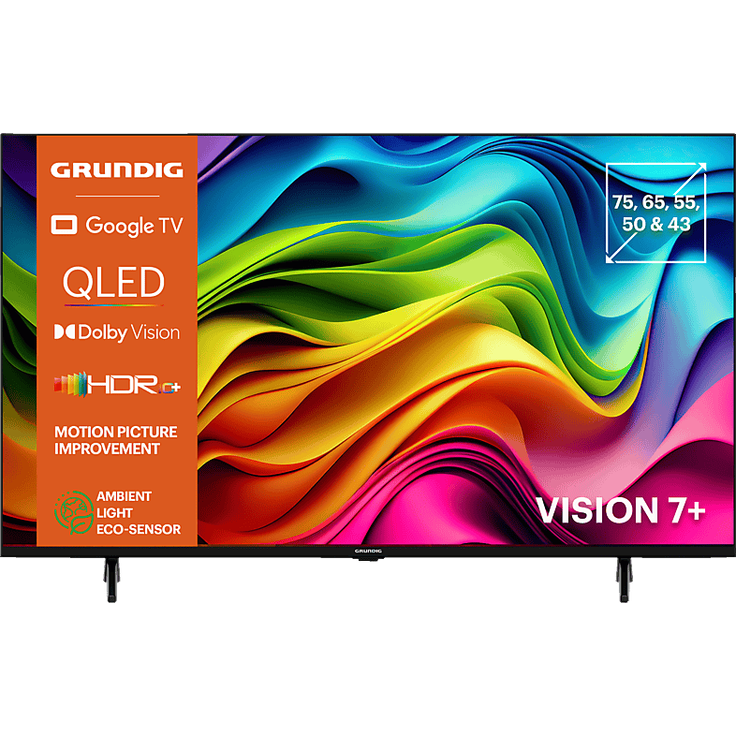 Grundig 50" QLED 4K Smart TV mit Sprachsteuerung, HDR, Magic-Fidelity-Sound und Eco-Modus für Nachhaltigkeit – Bild 1