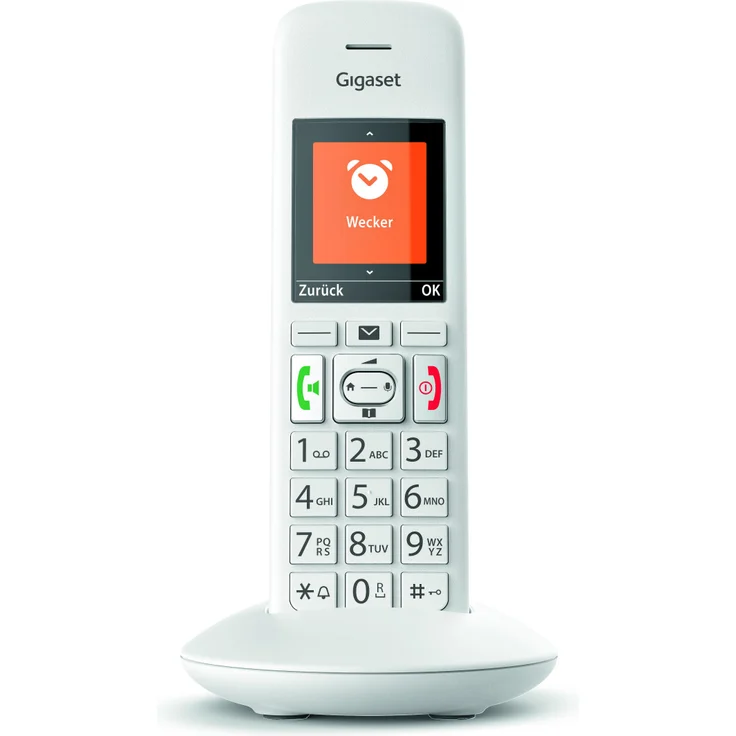Gigaset E370HX IP Telefon, FRITZ!Box kompatibel, schnurlos mit großen Tasten, Seniorentelefon mit SOS-Funktion, einfache Bedienung, Farbdisplay, Mobilteil, weiß – Bild 1