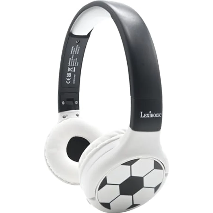 Lexibook HPBT010FO Fußball 2-in-1 Bluetooth- und kabelgebundene Kopfhörer mit Mikrofon, faltbar und verstellbar, 12 Stunden Akkulaufzeit – Bild 2