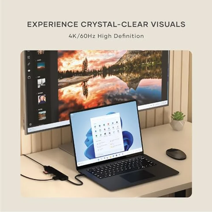 SATECHI 7-in-1 USB-C Hub Slim Plus, Multiport-Adapter, Dockingstation mit 4K HDMI, 100W Power Delivery, 2X USB-A, Ethernet, SD/MicroSD – Schwarz – Bild 5