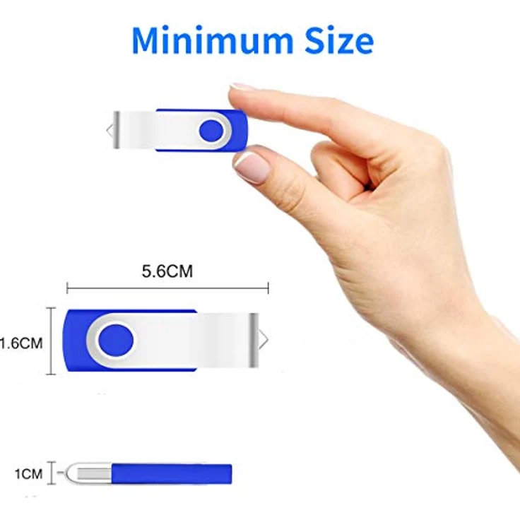 AreTop USB-Sticks 4GB 10 Stück, High Speed USB 2.0 Metall Speicherstick mit 360-Grad-Drehung (Blau) – Bild 2