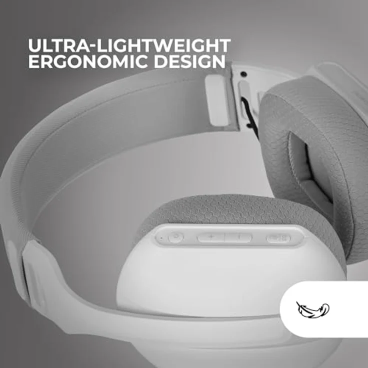 Mars Gaming MHW-PRO, Kabelloses Gaming-Headset mit 3D Surround Sound 7.1, Bluetooth 5.3, Ultraleichtes ergonomisches Design, Duales Mikrofon, Multiplattform, Weiß – Bild 4
