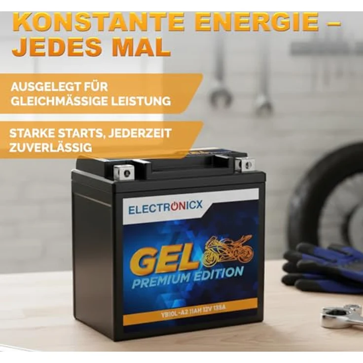 Electronicx Extreme Edition GEL Motorradbatterie 11Ah 12V - wartungsfrei, rüttelfest, auslaufsicher für Motorrad, Roller, Quad, ATV und Scooter – Bild 4