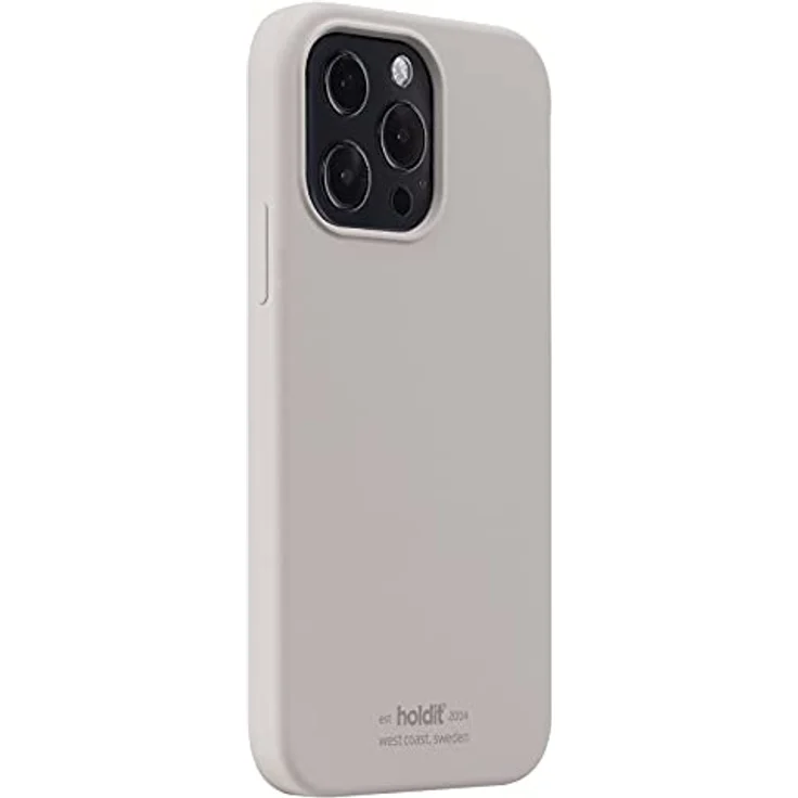 Holdit Silikonhülle iPhone 13 Pro (6,1”) - 0,8mm Ultra dünn Handyhülle Silikon - Trendy Slim Silicone case mit Voller Schutz (erhöhte Kante für Kameraschutz) - Taupe – Bild 2