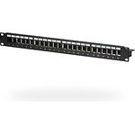 EFB-Elektronik - Verteilerfeld Patchpanel für Keystone Module - 19 Zoll 1HE, 24-Port, ohne Keystone - schwarz