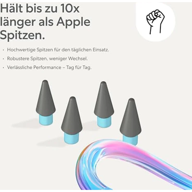 Paperlike Spitzen für Eingabestift, grau, 4er Pack für präzises Zeichnen und Notieren, kompatibel mit Apple Pencil – Bild 3