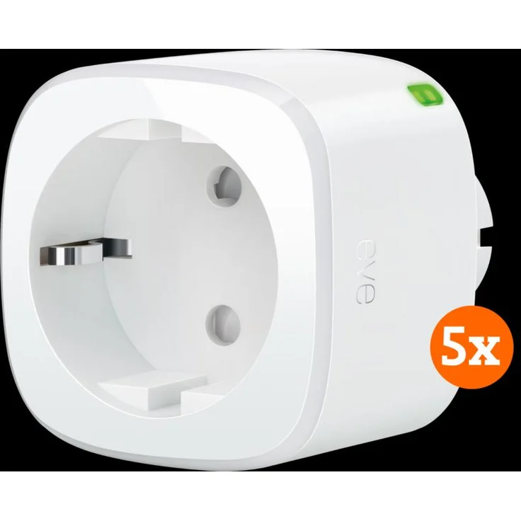 Eve Energy Matter Smart Plug, 5er Set mit Energieverbrauchsmessung für Smart Home Anwendungen, weiß