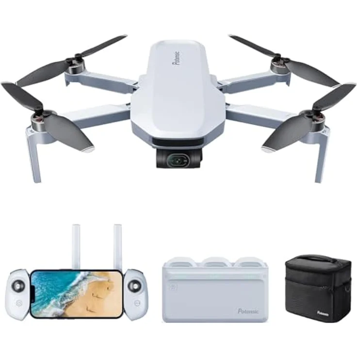 Potensic ATOM 4K GPS Drohne, 3-Achsen-Gimbal, 96 Min. Flugzeit, 6KM FPV Übertragung, visueller Follow, unter 249g, für Anfänger und Erwachsene – Bild 1