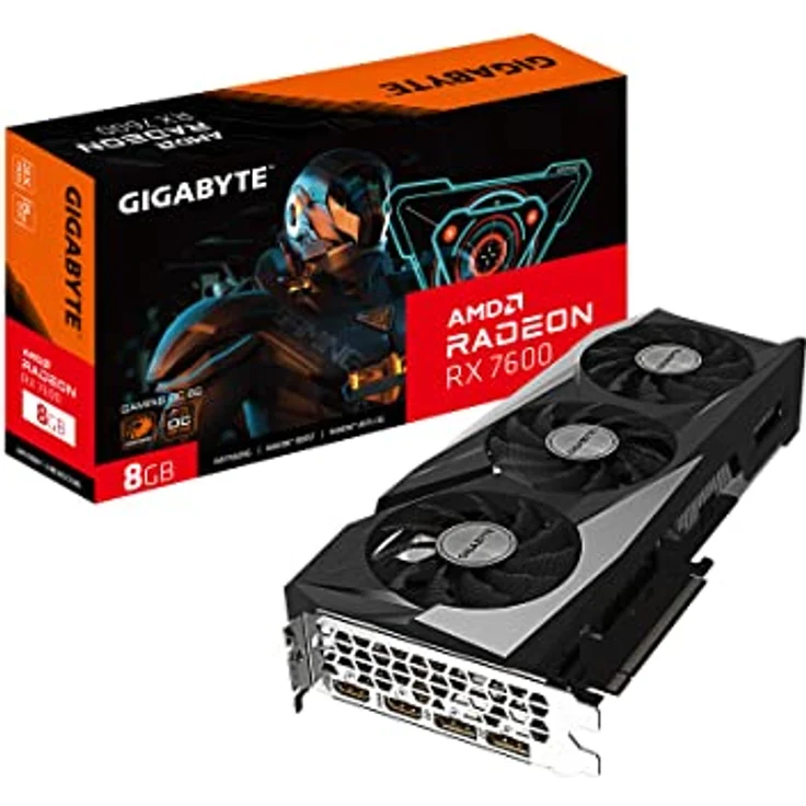 Gigabyte GV-R76GAMING OC-8GD Radeon RX 7600 Gaming OC 8G Grafikkarte, 3 x WINDFORCE Lüfter 8 GB 128-Bit GDDR6, Grafikkarte – Bild 1