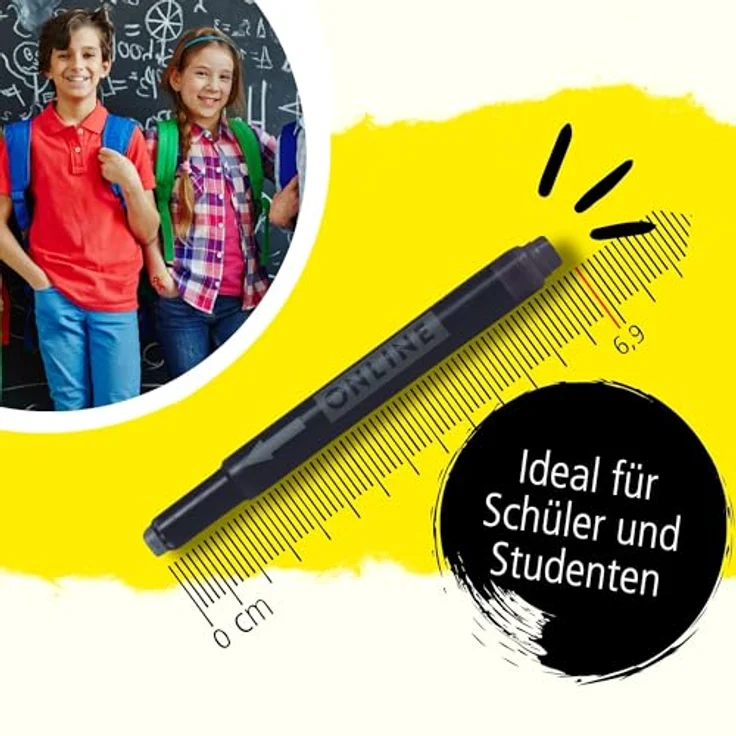Online Pen Kombi-Tintenpatronen, 5 Stück schwarz, für Standard- und LAMY-Füller, hoher Tintenfluss – Bild 5