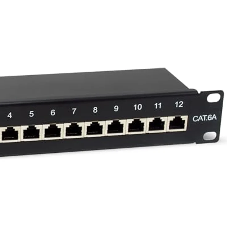 Equip 326623 12-Port Cat.6A geschirmtes Patchpanel, 10" (1HE), RJ45, bis zu 500 MHz, Schwarz – Bild 5
