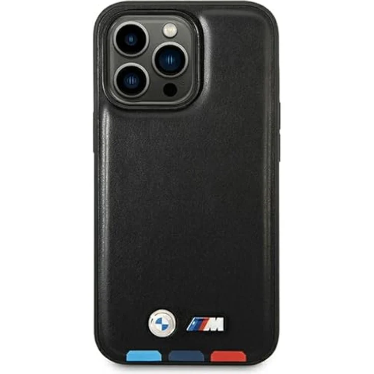 Etui BMW BMHMP14L22PTDK Hülle für iPhone 14 Pro 6,1" schwarz/Black Leather Stamp Tricolor – Bild 3