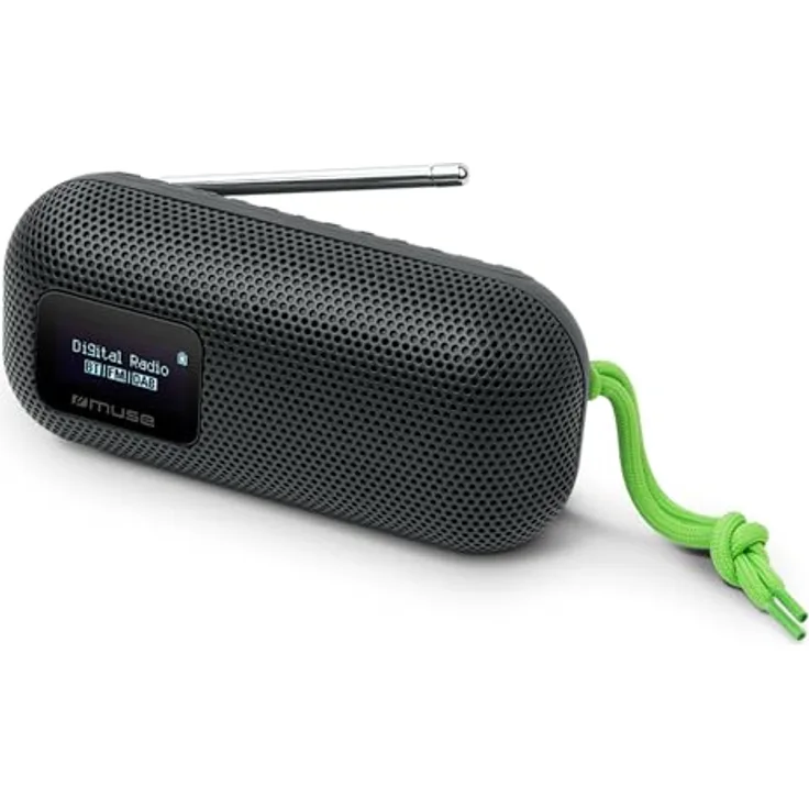 MUSE M-760 DBT, Bluetooth Lautsprecher mit DAB, FM Radio, spritzwassergeschützt, Auto Pairing (NFC), Akkubetrieben, USB-C