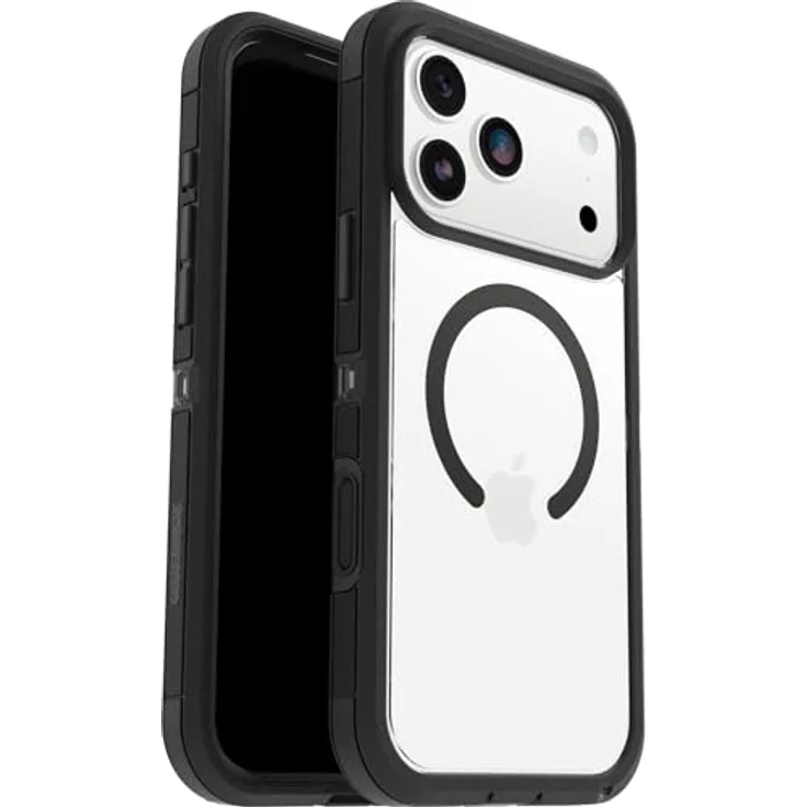 OtterBox Defender Series Pro XT Clear MagSafe Hülle für iPhone 17 Pro Max, stoßfest, ultra-robust, transparent/schwarz, 7X militärisch getestet – Bild 1