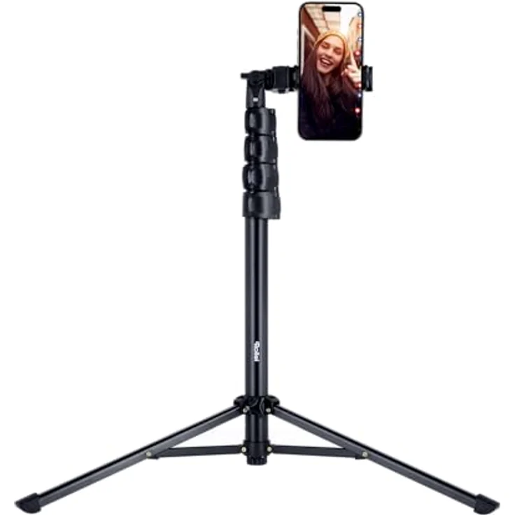 Rollei Comfort Max 2, Stativ mit 360° drehbarem Kopf, verstellbarer Höhe von 46,5 bis 157 cm, inkl. Smartphone-Halterung und Bluetooth-Fernbedienung – Bild 2