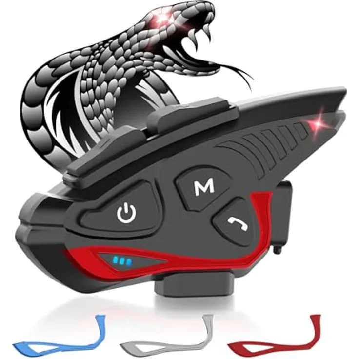 MOMAN CP-S Kommunikationssystem Einzelset, Bluetooth Intercom-Headset mit 28 Stunden Akkulaufzeit, wasserdicht (IP67)