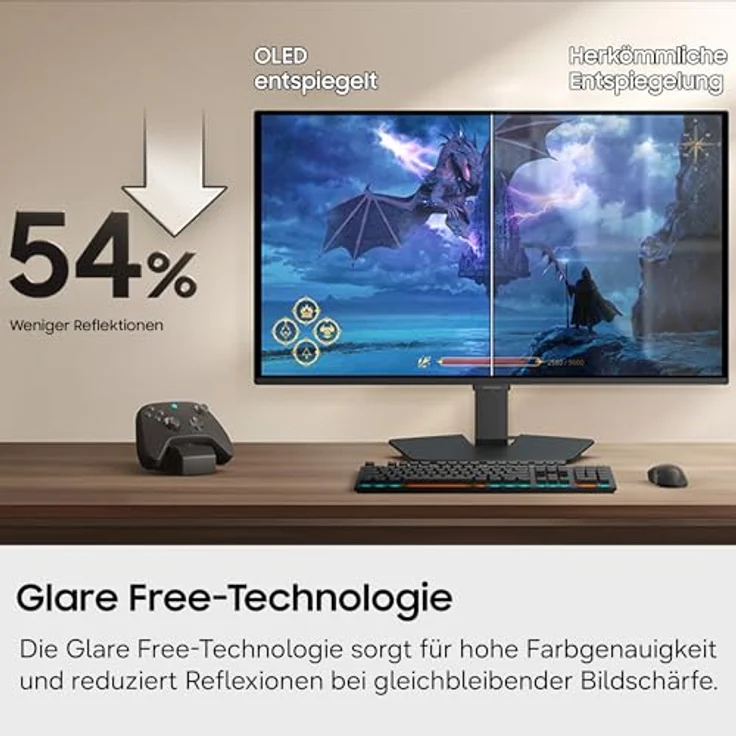 Samsung 27" Odyssey OLED G5 G50SF, QHD Gaming Monitor mit 180 Hz, 0,03 ms Reaktionszeit und Glare Free Technologie – Bild 8