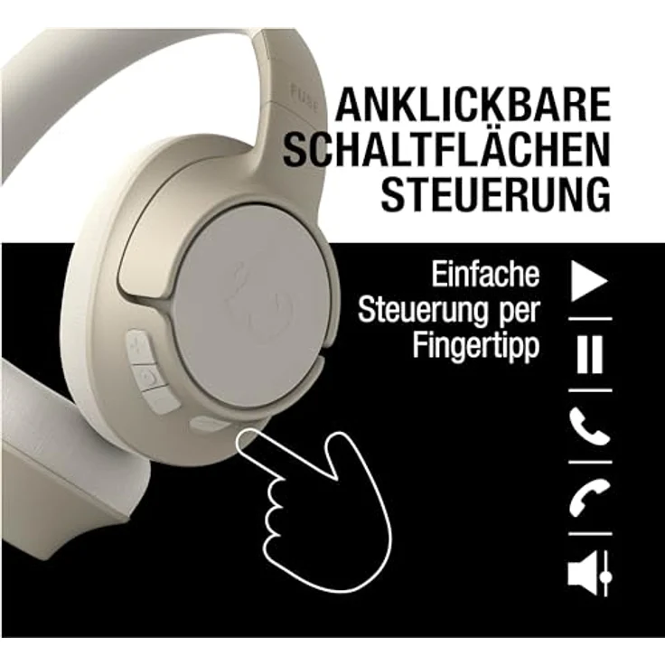 Fresh 'n Rebel Clam Fuse Bluetooth kopfhörer Over Ear mit Hybrid Active Noise Cancelling, mit ENC-Mikrofon (perfekte Anrufe), Kabellose kopfhörer mit Ambient Mode, 45h Spielzeit (Beige) – Bild 5