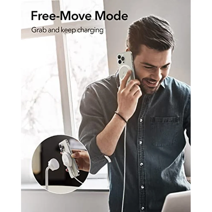 ESR HaloLock Shift Kabelloses Ladegerät, kompatibel mit MagSafe Ladestation, Magsafe Ladegerät, 2 Lademodi, abnehmbares Schnellladepad, für hüllenlose iPhone 14/13/12 Serie und magnetische Hüllen – Bild 4