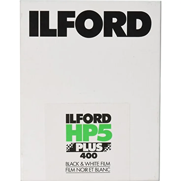 Ilford HP5 Plus 4 x 5, 25 Blatt, Schwarz - Fotopapier für professionelle Schwarz-Weiß Aufnahmen