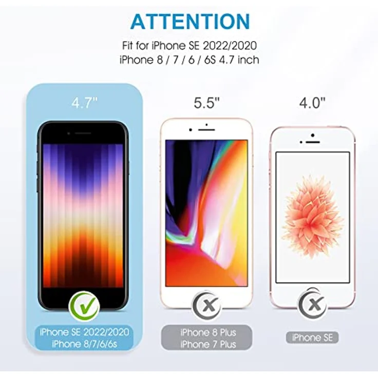 [3 Stücke] SPARIN iphone 7/8 Schutzfolie, Displayschutzfolie Panzerglas mit [Anti-Kratz] [Blasenfrei] [2.5D Rand] [HD Klar] – Bild 3