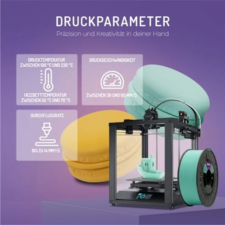 WINKLE PLA HD Pastell Filament 1.75mm Flieder, 300g Spule, kompatibel mit FDM Druckern, Maßgenauigkeit +/- 0.05mm – Bild 5