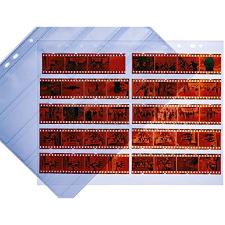 HERMA 7760 Fotophan Negativhüllen DIN A4 transparent (10 x 4 Streifen, 25 Hüllen, Folie) für Kleinbild-Negative im Format 35 mm mit Sicherheitslasche und Eurolochung – Bild 5