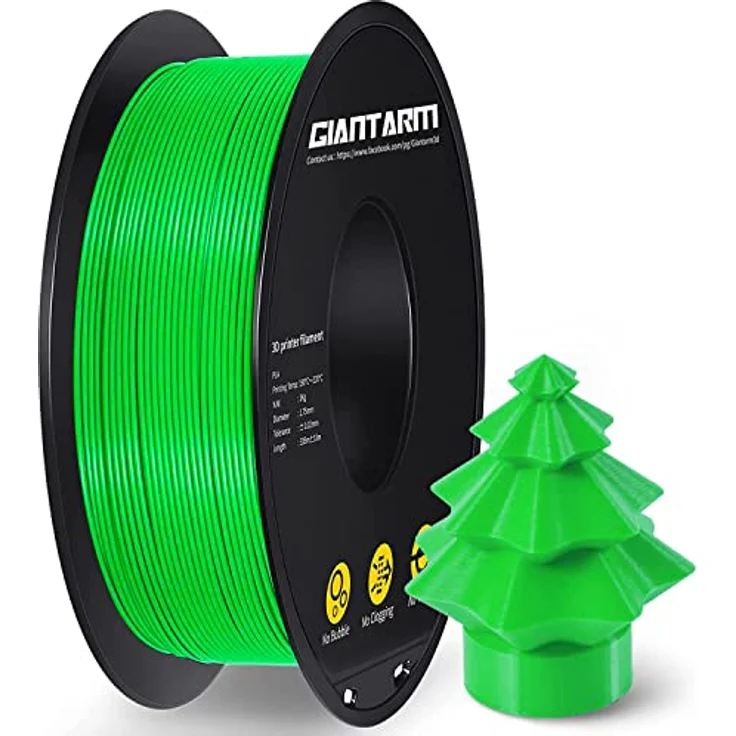 GIANTARM PLA Filament 1.75mm, 1kg Spule, Grün, hohe Präzision, kompatibel mit den meisten 3D-Druckern – Bild 1