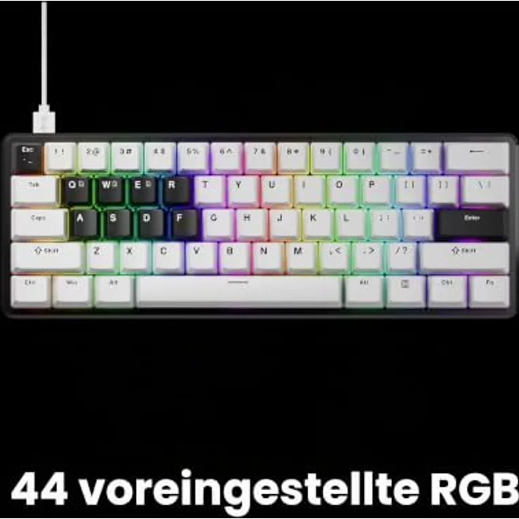 Pulsar PCMK 3 HE 60 (ANSI), Gaming Tastatur TKL mit RGB, 8000 Hz, Gateron x Pulsar magnetischen Schaltern, Weiß – Bild 4