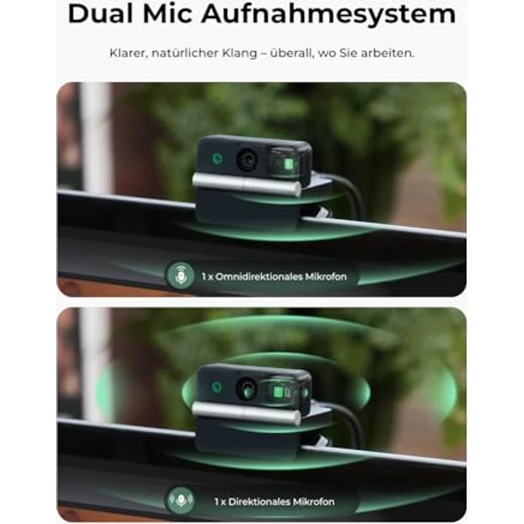 OBSBOT Meet Flip, 4K Faltbare Webcam mit 1/2" Sensor, KI Framing und Dual Mikrofon – Bild 4