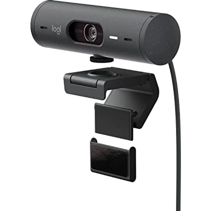 Logitech Brio 505 Full HD-Webcam mit automatischer Belichtungskorrektur, Auto-Framing, Präsentationsmodus, 2 Mikrofonen mit Geräuschunterdrückung, Abdeckblende - Msft Teams, Google Meet, Zoom - Grau – Bild 2