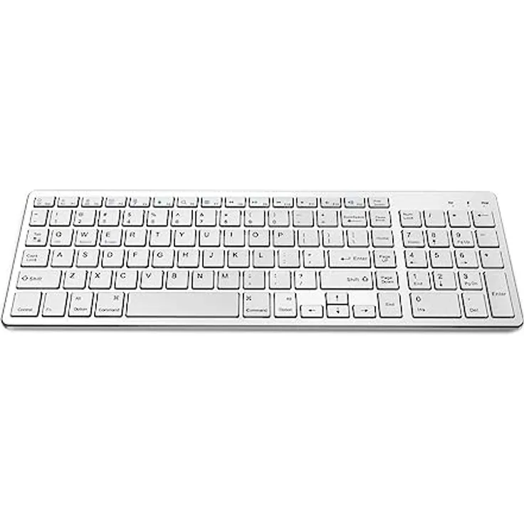 HDWR Tastatur für Computer, kabellose Computertastatur mit Nummernblock, Gaming Tastatur, Computer, Laptop, Bluetooth, weiß USB, typerCLAW-BC100