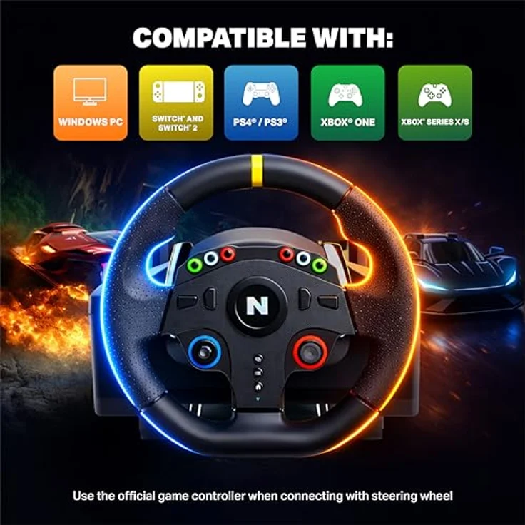 NITHO Drive Pro ONE V24, 270° Rennlenkrad mit Pedalen für PC, PS4, Xbox One, Xbox Series X|S und Switch, 10 Zoll mit stabiler Befestigung für intensives Racing-Erlebnis – Bild 5