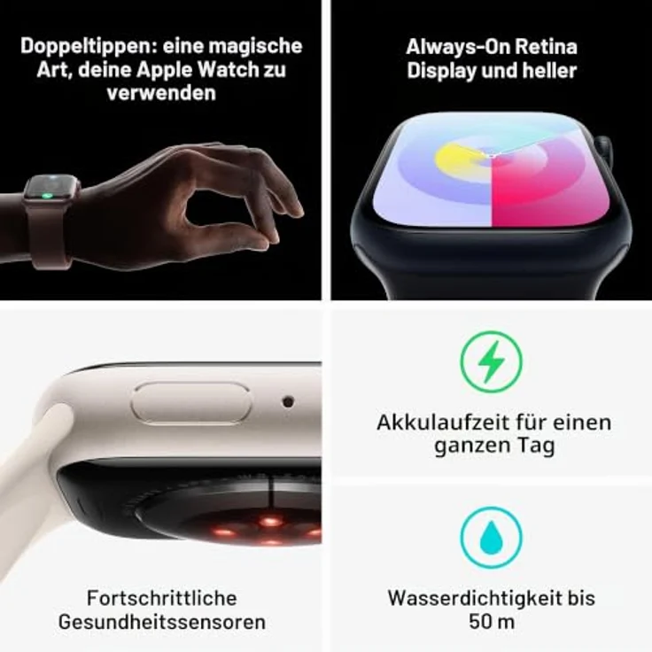 Apple Watch Series 9, GPS, 41MM, Aluminiumgehäuse Rosé mit Sportarmband Rosé, M/L – Bild 5
