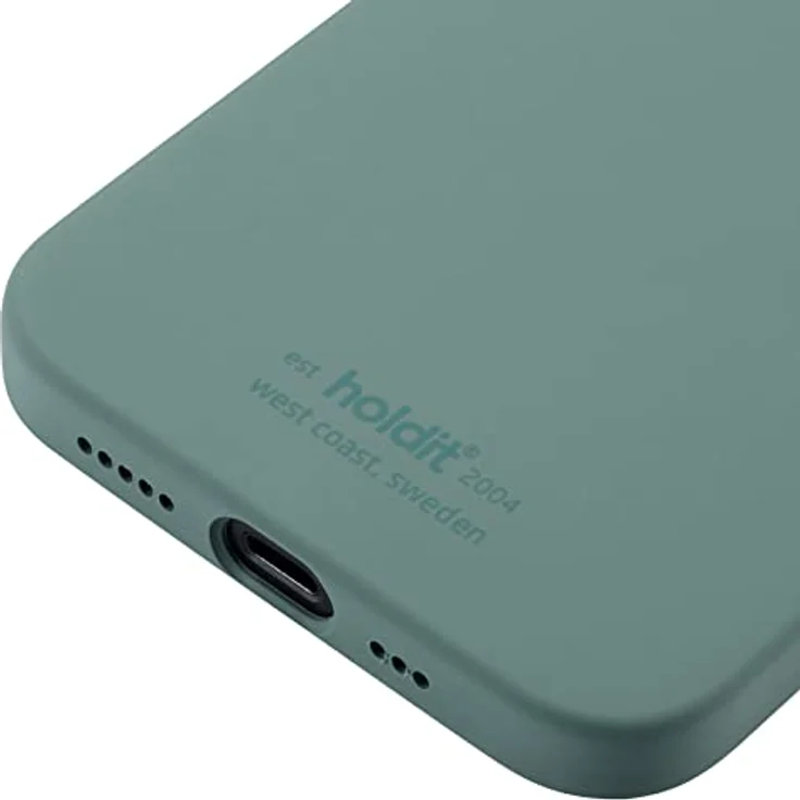 holdit Silikonhülle iPhone 12/12 Pro (6,1”) - Dünne Handyhülle - Moss Green, Kameraschutz, MagSafekompatibel – Bild 5
