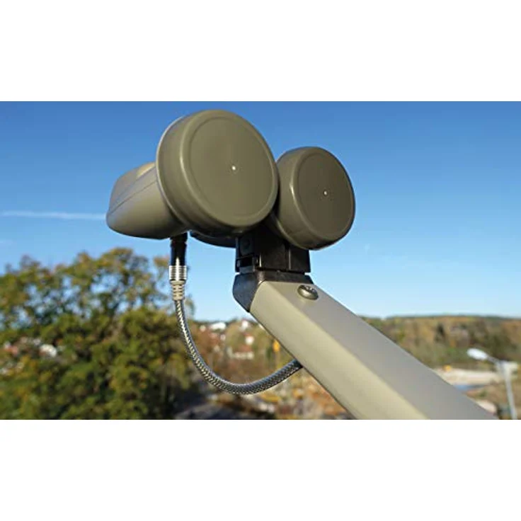 SCHWAIGER 5071 Monoblock Single LNB, 1-Teilnehmer Low Noise Blockconverter mit Wetterschutz und vergoldeten Anschlüssen, hellgrau – Bild 3