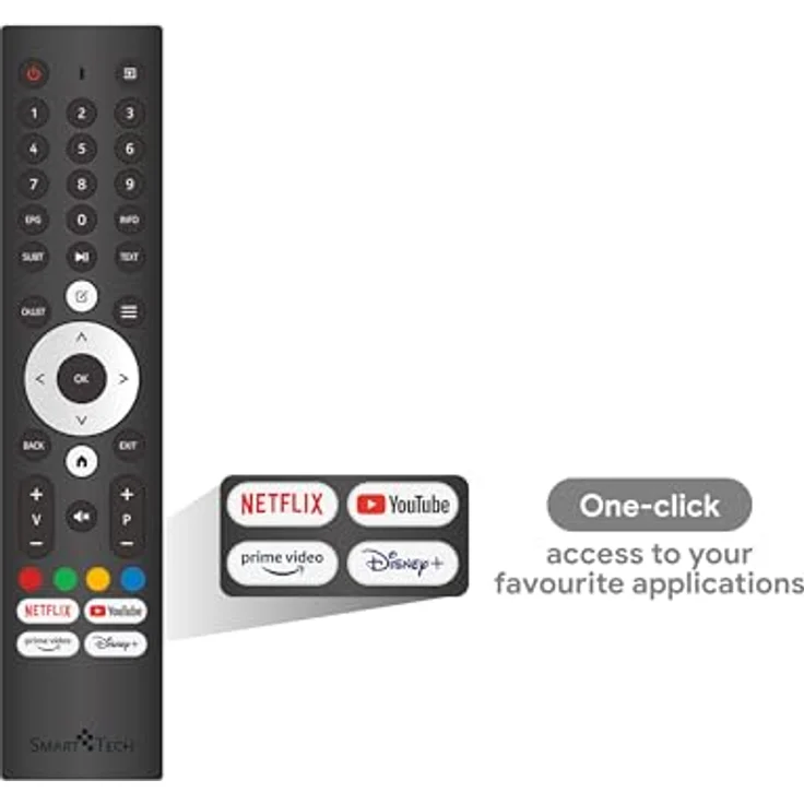 Smart Tech 24HV02V, 24 Zoll HD Smart TV mit 3xHDMI, 2xUSB, Hotel Mode und Streamingdiensten wie Netflix, YouTube, Disney+ – Bild 4