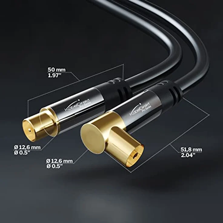 KabelDirekt – 4K Antennenkabel, TV Kabel 90° gewinkelt/gerade – Fernsehkabel mit Metallstecker für digitales & analoges Fernsehen – 1 m (Winkel-Buchse auf geraden Stecker für DVB-C/DVB-T/DVB-S) – Bild 5