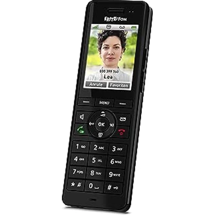 AVM Fritz!Fon X6 Black DECT-Komforttelefon (hochwertiges Farbdisplay, HD-Telefonie, Internet-/Komfortdienste, Steuerung Fritz!Box-Funktionen), schwarz, deutschsprachige Version – Bild 1