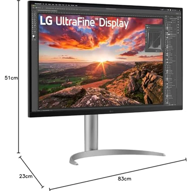 LG Ultrafine™ 32UQ850V-W.AEU PC-Monitor 4K 32" – IPS-Panel UHD-Auflösung, 5 ms GtG 60 Hz, Display HDRTM 400, DCI-P3 98%, AMD FreeSync, neigbar, höhenverstellbar, Porträtmodus - Schwarz – Bild 2
