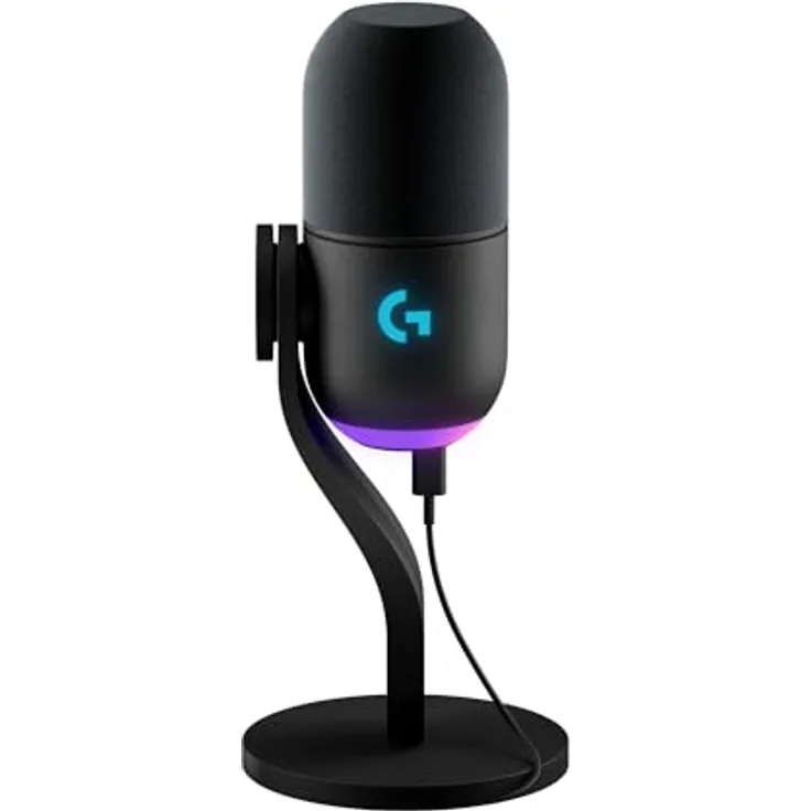 Logitech G Yeti GX dynamisches RGB-Gaming-Mikrofon mit LIGHTSYNC, USB-Mikrofon zum Streaming, Superniere, USB-Plug-and-Play für PC/Mac – Schwarz