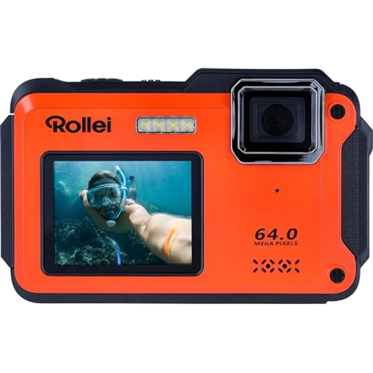 Rollei Sportsline 64 Selfie Kompaktkamera (64 MP) in Orange – Bild 2