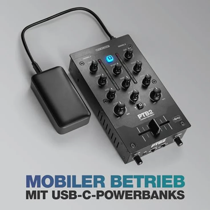 Reloop PTB-2, Kompakter 2+1-Kanal DJ-Mixer mit USB-C Audio-Interface und Bluetooth-Audioeingang – Bild 3