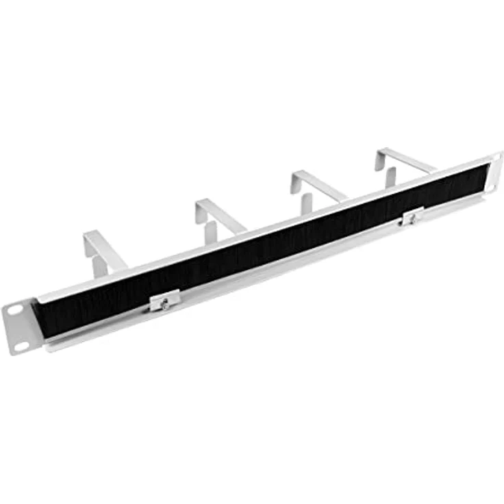 LogiLink Professional OR106G - 19"-Kabelführungspanel mit 4 Stahlbügeln und Bürstenleiste, lichtgrau – Bild 4